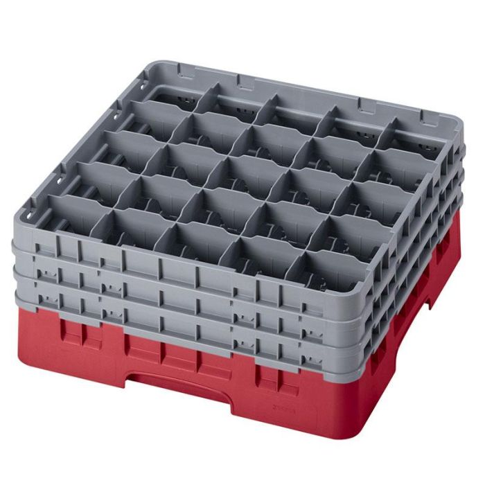 CAMBRO - 25S738-416 - Cesta de lavado 25 comp. 3 alturas - 8,7 cm Ø máx. - alt. máx. 20 cm - 50 x 50 x 22,5 cm - Arándano