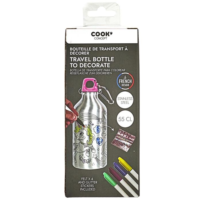 Cook Concept Termo Botella 550 Ml Licorne con Rotuladores y Pegatinas Brillantes 1 Cook Concept Termo Botella 550 Ml Licorne con Rotuladores y Pegatinas Brillantes 1