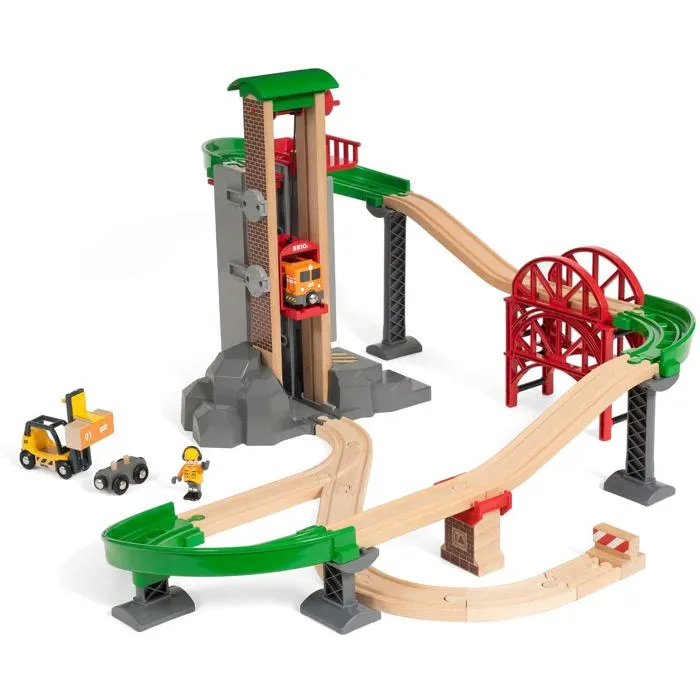 Brio World 33887 Plataforma Multimodal Grand Circuit - Circuito de Trenes de Madera - Caja 32 Piezas - A Partir de 3 Años 3