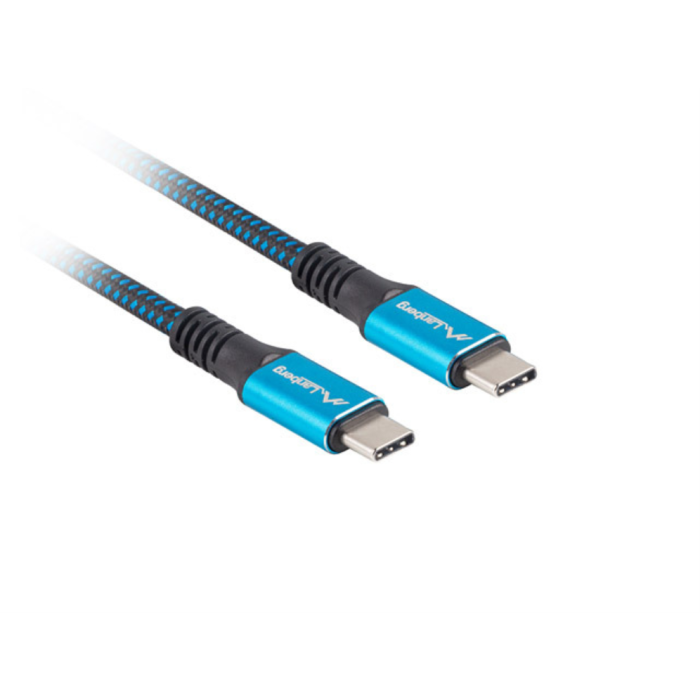 Lanberg CA-CMCM-45CU-0012-BK Cable USB USB4 Gen 2x2 0,12 m USB C a USB C Negro, Azul