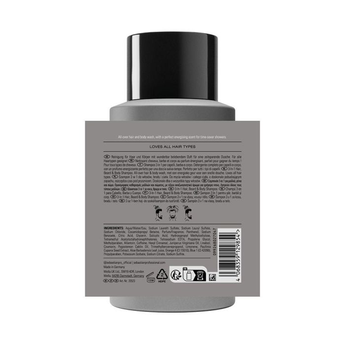 Sebastian Professionals Multitasker Champú 3-En-1 Para Hombre Cabello, Barba Y Cuerpo Limpia Y Aporta Frescor 280 mL Sebastian Professionals Multitasker Champú 3-En-1 Para Hombre Cabello, Barba Y Cuerpo Limpia Y Aporta Frescor 280 mL
