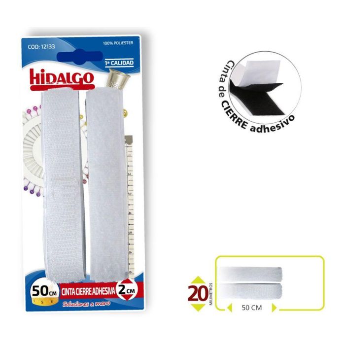 Hidalgo Cinta Cierre Adhesivo Velcro 2x50cm Blanco Hidalgo Cinta Cierre Adhesivo Velcro 2x50cm Blanco