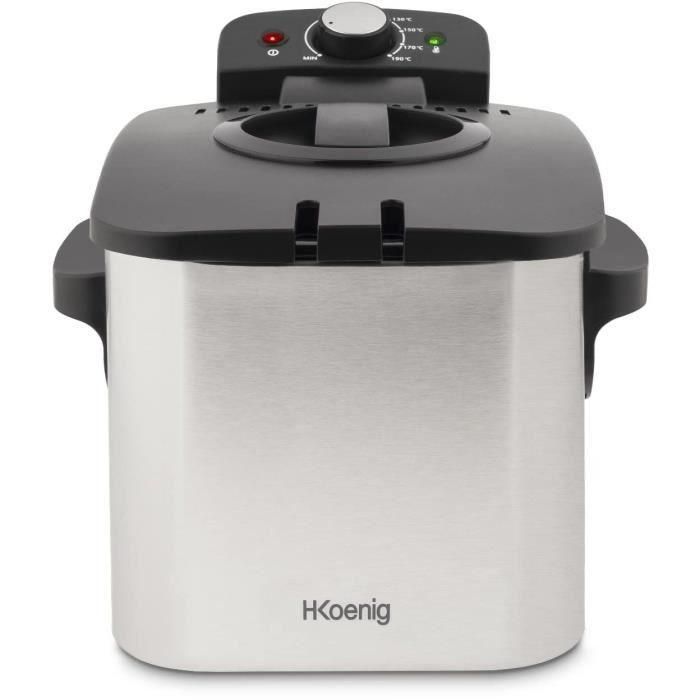HKoeNIG DFX500 - Freidora eléctrica 3L - 2200W - Temperatura regulable - Cuerpo de acero inoxidable - Cesta extraíble 3 HKoeNIG DFX500 - Freidora eléctrica 3L - 2200W - Temperatura regulable - Cuerpo de acero inoxidable - Cesta extraíble 3