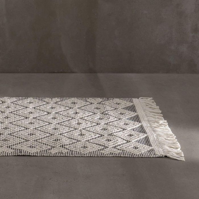 Alfombra Blanco Negro 80 x 150 x 1 cm 6