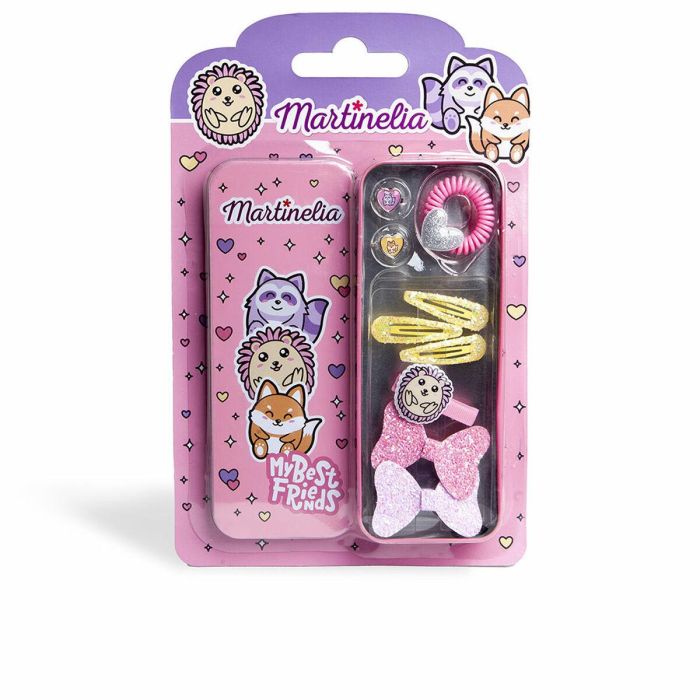 Martinelia My Best Friends Estuche de Lata para Niños - Set de Accesorios 10 Piezas (6 pinzas, 1 coletero, 2 anillos) 0 Martinelia My Best Friends Estuche de Lata para Niños - Set de Accesorios 10 Piezas (6 pinzas, 1 coletero, 2 anillos) 0