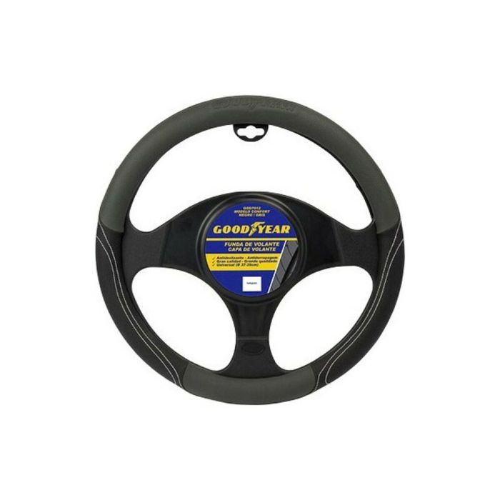 Goodyear GOD7012 Funda Volante Confort Antideslizante Gris-Negro 0 Goodyear GOD7012 Funda Volante Confort Antideslizante Gris-Negro 0