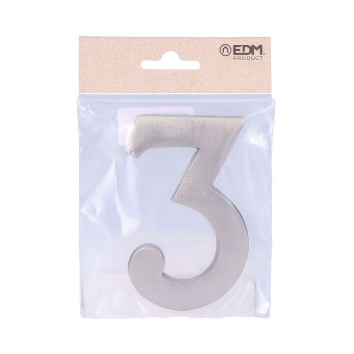 Edm Número 3 Níquel Mate 10cm Fijación Invisible