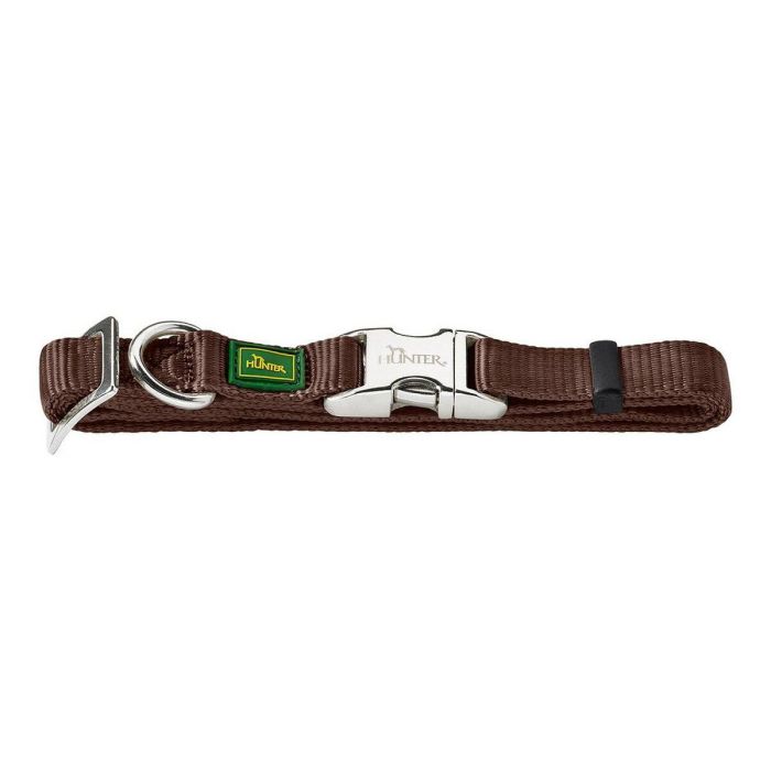 Hunter Collar para Perro Vario Basic Alu-Strong Nylon Suave y Resistente, Ajustable, Cierre Metálico ALU-STRONG, Talla L Cuello 40-55 cm Marrón