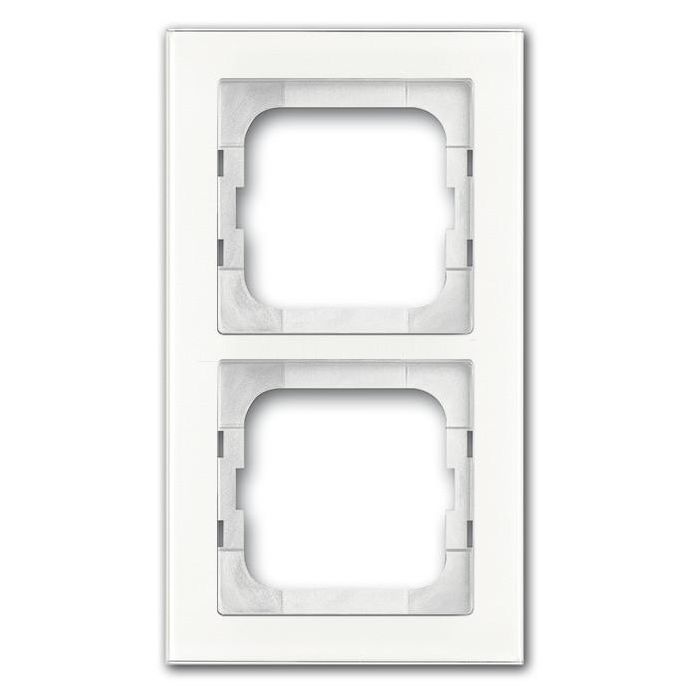 BUSCH JAEGER BJ 1722-280 Abdeckrahmen 2f Busch-axcent weißglas 0 BUSCH JAEGER BJ 1722-280 Abdeckrahmen 2f Busch-axcent weißglas 0