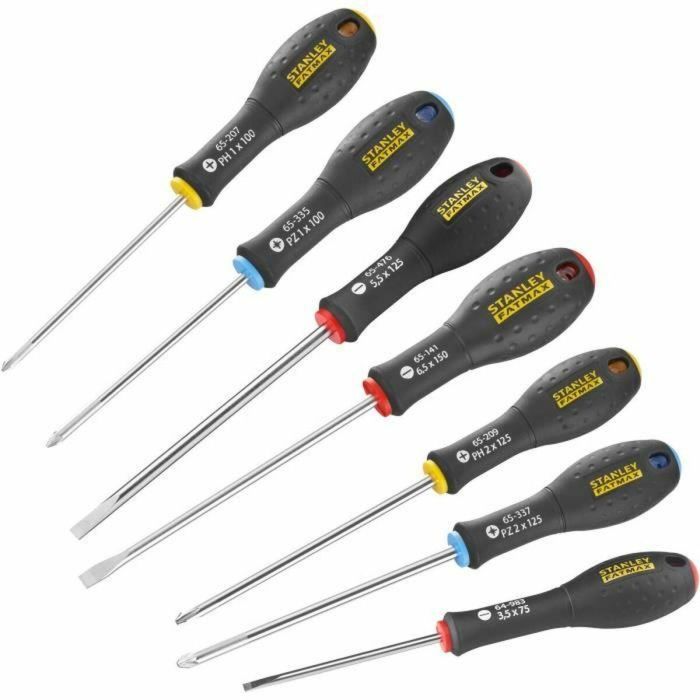 Stanley FATMAX 0-65-438 Juego de 7 Destornilladores: Ideal Electricista y Mecánico, Puntas Phillips y Pozidriv 2 Stanley FATMAX 0-65-438 Juego de 7 Destornilladores: Ideal Electricista y Mecánico, Puntas Phillips y Pozidriv 2