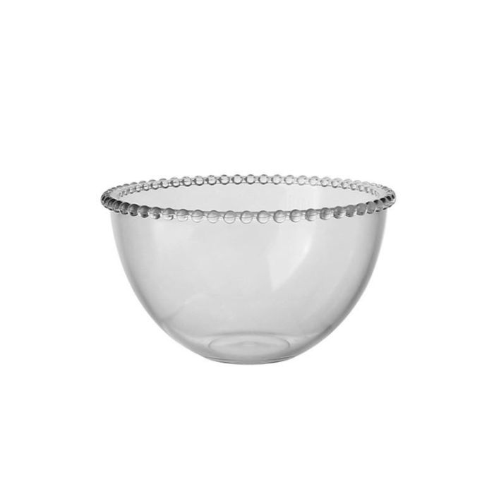 DKD Home Decor Ensaladera Basicos de Cristal Transparente, Capacidad 2.2L, 21x21x11.7cm, Pack 2 Unidades, Apta para Lavavajillas
