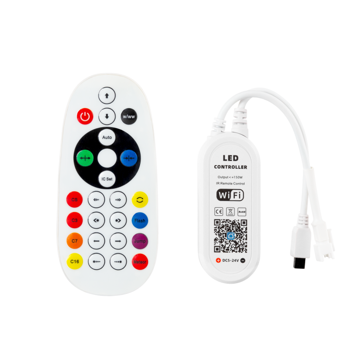 Controlador LED RGB Tuya App + Control Remoto 12-24VDC IP20 0 Controlador LED RGB Tuya App + Control Remoto 12-24VDC IP20 0