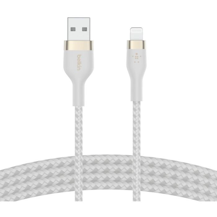 Belkin Cable PRO Flex Lightning a USB-A, Certificado Apple, 2m, Blanco 2