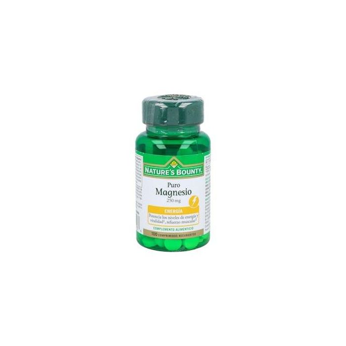 Nature's Bounty Magnesio 250 mg 100 comprimidos - Soporte Muscular y Energía, Reduce Cansancio y Fatiga, Vegano, Sin Gluten