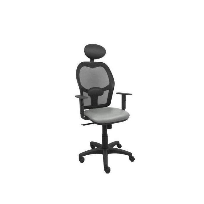 Silla Piqueras Y Crespo Alocen Brazos Regulables Cabecero Fijo Malla Negro Y Asiento Similpiel Gris