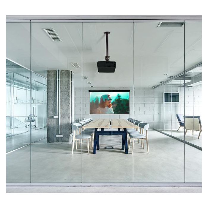 B-Tech Adjustable Drop Projector Mount with Micro-Adjustment, max 25 kg, Tilt: +/-13°, Yaw: 360°, Roll: +/-6°, 743 - 1143 mm, Black 3