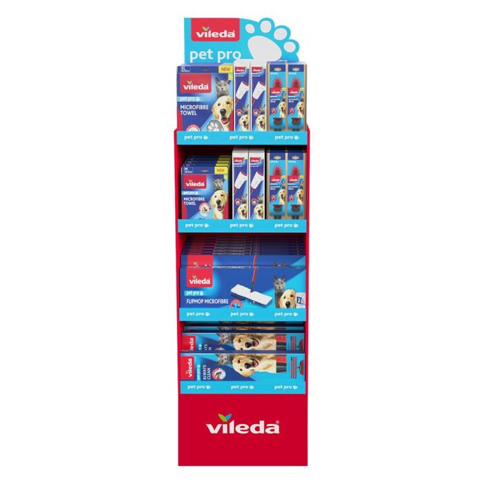 Vileda Expositor Gama Mascotas para Limpieza de Hogares con Mascotas 1