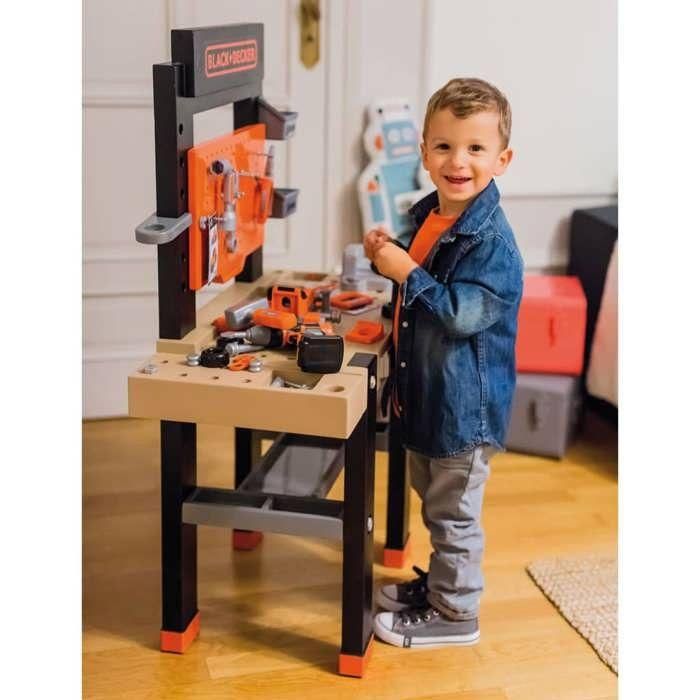 Smoby Banco de Trabajo BLACK+DECKER Bricolaje para Niños, Estación Central de Herramientas Completa y Equipada Smoby Banco de Trabajo BLACK+DECKER Bricolaje para Niños, Estación Central de Herramientas Completa y Equipada