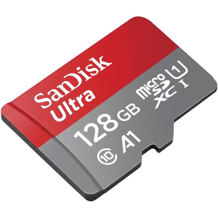 SanDisk Tarjeta de Memoria MicroSDXC 128 GB Ultra, hasta 140 MB/s, Clase 10, UHS-I U1, A1, con Adaptador SD 1