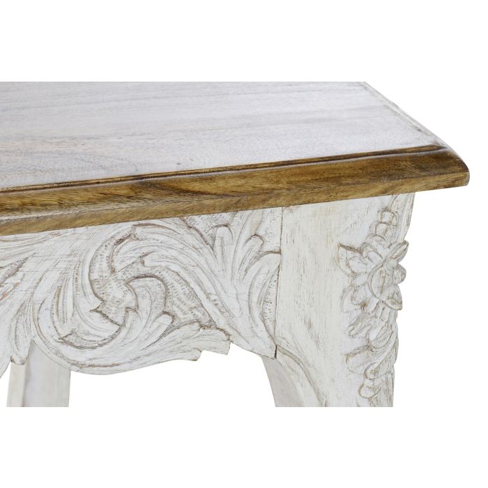 Mesa Comedor Indio DKD Home Decor Blanco Natural 90 x 80 x 180 cm 2