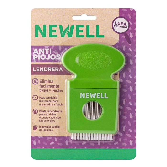 Newell ANTIPIOJOS Peine Lendrera Eficaz Elimina Piojos y Liendres Sin Químicos, Reutilizable para Toda la Familia 1 Unidad Newell ANTIPIOJOS Peine Lendrera Eficaz Elimina Piojos y Liendres Sin Químicos, Reutilizable para Toda la Familia 1 Unidad