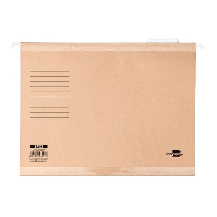 Carpeta Colgante Liderpapel Folio Prolongado Kraft 10 unidades 1