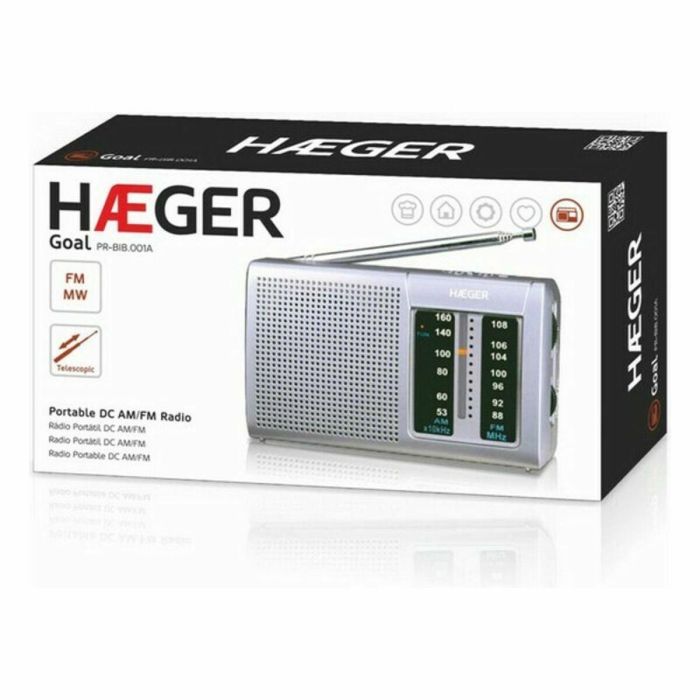 Radio AM/FM Haeger PR-BIB.001A Gris 2