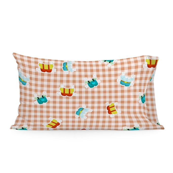 Funda de almohada HappyFriday Mr Fox Piggys Vichy Multicolor 50 x 75 cm