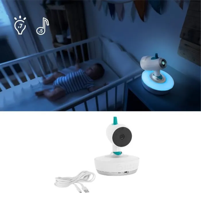 Babymoov Yoo Moov Cámara Adicional Motorizada Ajustable 360°, Vigilabebés con Zoom x2, Luz Nocturna y Sensor de Temperatura 4