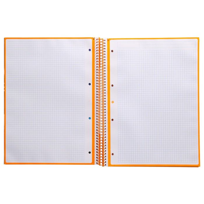 Cuaderno Espiral A4 Micro Antartik Tapa Forrada 80H 90 gr Cuadro 5 mm 1 Banda 4 Taladros Mostaza 3