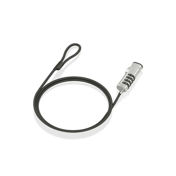 Aisens Cable de Seguridad Nano para Portátil con Combinación, 1.5m, Negro - Compatible con Ranuras NANO 2.5x6mm