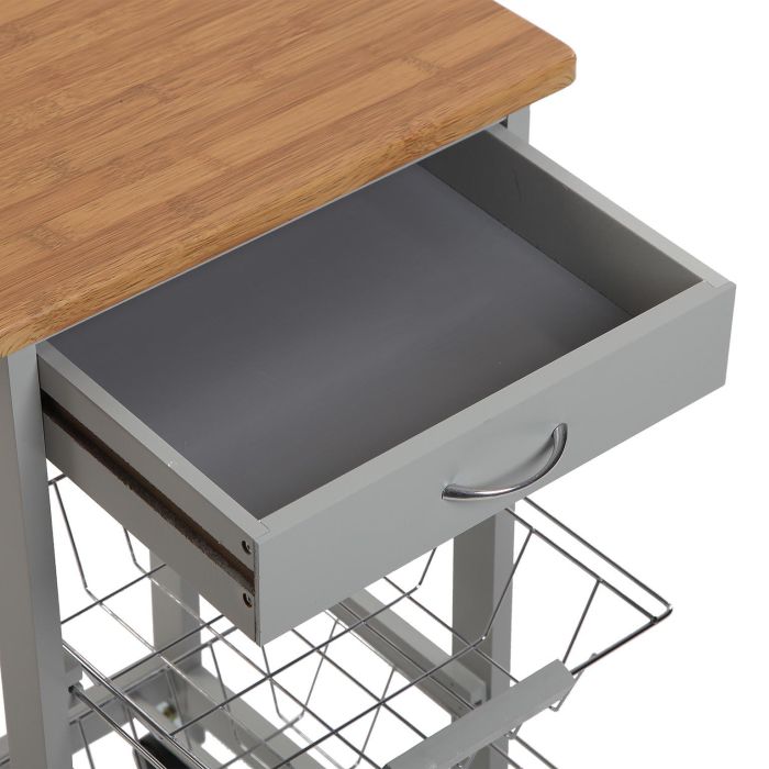 Carro C/ Ruedas 2 Cestas Gris Versa 37X76CM 3 Carro C/ Ruedas 2 Cestas Gris Versa 37X76CM 3