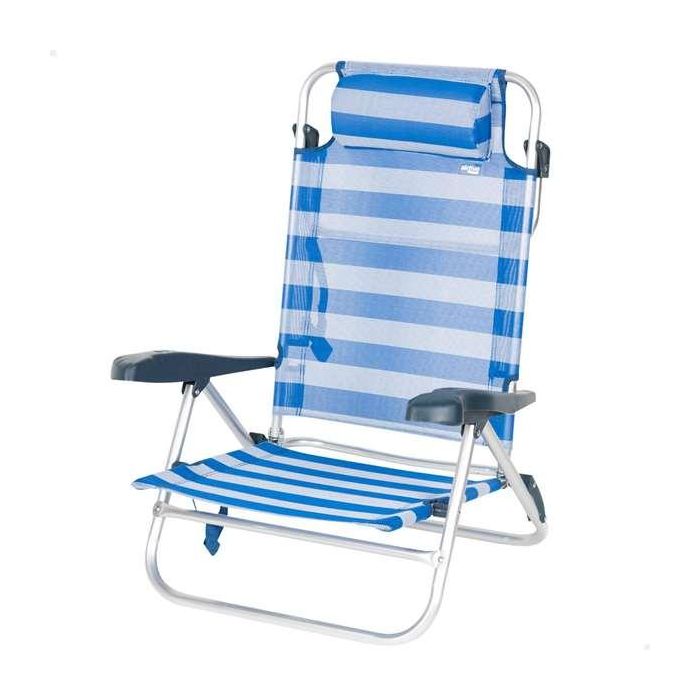 Silla pleg alu 7 pos 72x63x21cm c/cojin-marinera Silla pleg alu 7 pos 72x63x21cm c/cojin-marinera