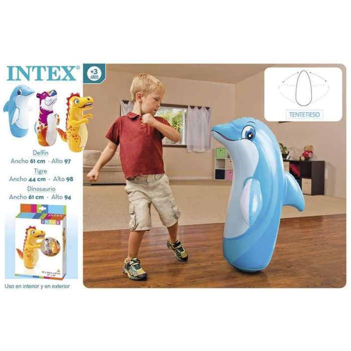 Figura hinchable tentetieso 98x44 cm. (delfín, tigre o dinosaurio) - modelos surtidos Figura hinchable tentetieso 98x44 cm. (delfín, tigre o dinosaurio) - modelos surtidos