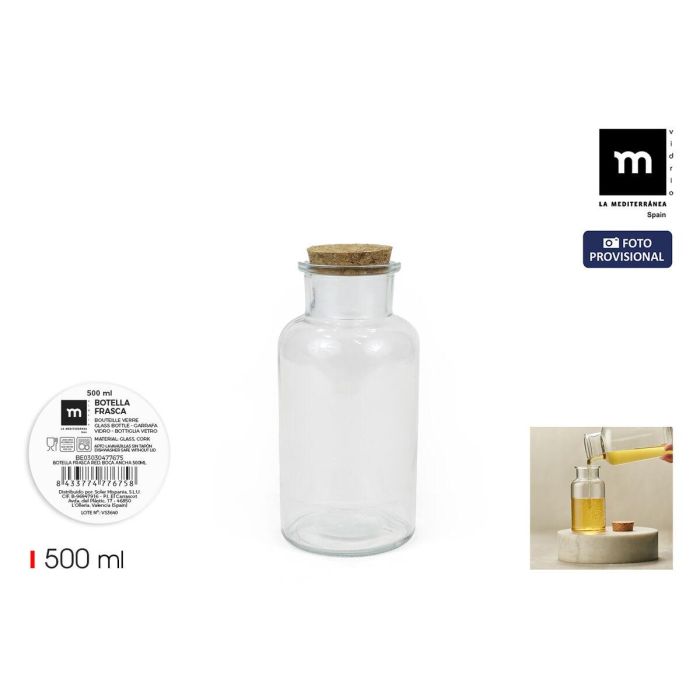 Botella de Cristal La Mediterránea 500 ml 0,5 L (16 Unidades) 3 Botella de Cristal La Mediterránea 500 ml 0,5 L (16 Unidades) 3