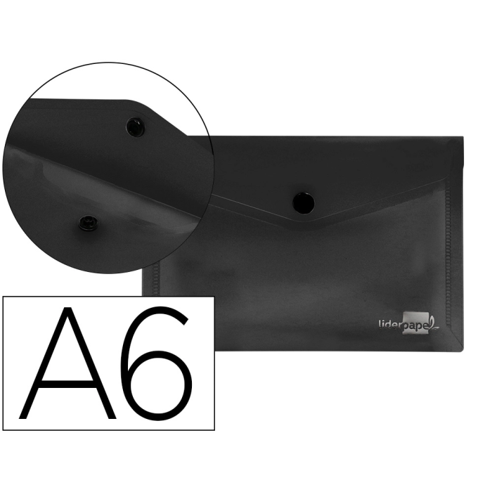 Liderpapel Dossier Carpeta con Broche Polipropileno DIN A6 Negro Opaco 180 micras 0 Liderpapel Dossier Carpeta con Broche Polipropileno DIN A6 Negro Opaco 180 micras 0