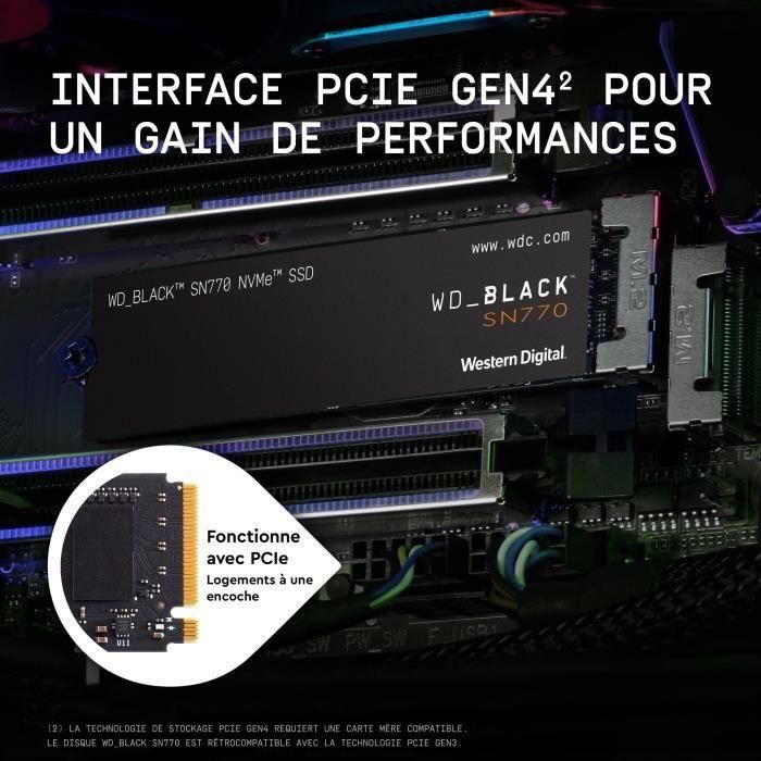 Western Digital WDS100T3X0E SSD Interno WD_BLACK SN770 NVMe 1TB M.2 2280 2 Western Digital WDS100T3X0E SSD Interno WD_BLACK SN770 NVMe 1TB M.2 2280 2