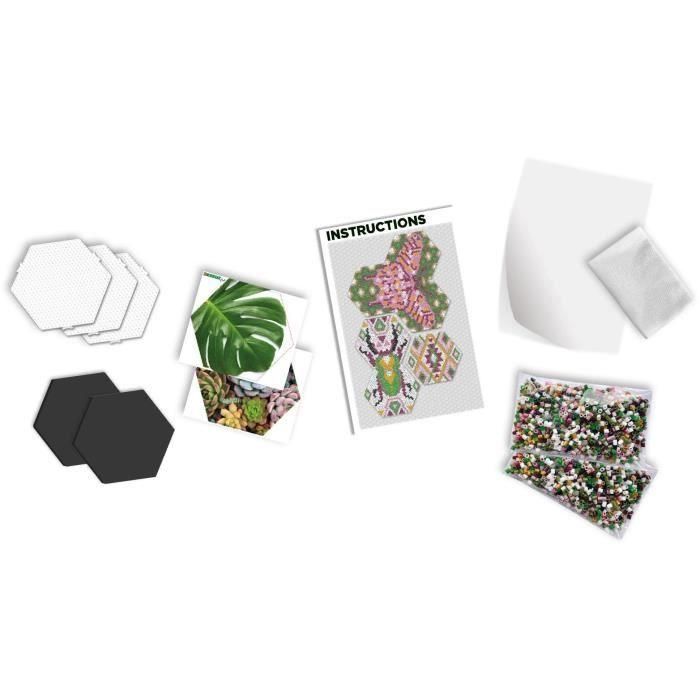 SES CREATIVE Beedz Art Kit Manualidades: Baldosas Hexagonales Botánicas para Planchar Cuentas y Crear Decoración 4