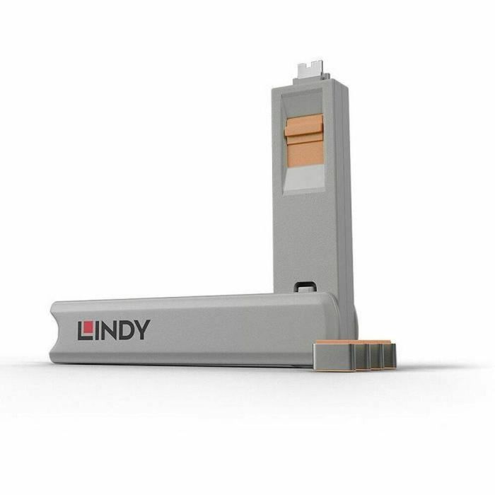 Lindy Bloqueador de Puerto USB Type C / Thunderbolt 3 con Llave - Pack de 4 para Seguridad