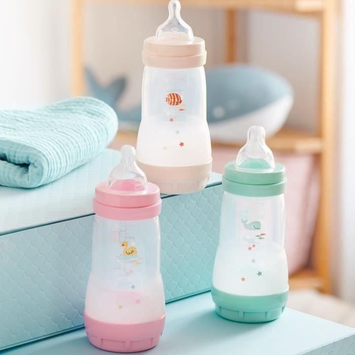 Mam MAM9001616836398 Juego de 2 Biberones Easy Start Clásico Anticólico 260ml con Tetina Flujo 2, Colores Menta y Algodón 3 Mam MAM9001616836398 Juego de 2 Biberones Easy Start Clásico Anticólico 260ml con Tetina Flujo 2, Colores Menta y Algodón 3