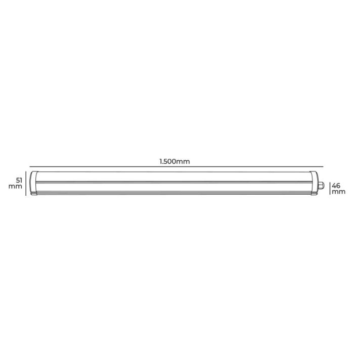 Regleta electrónica led 48 w 6.400 k luz fria 5.160 lm 150 x 4,6 x 5,1 cm 3