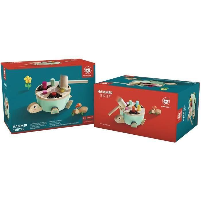 Juego de cinta-cinta de tortuga - TOP BRIGHT - Palos de colores - Martillo de madera - Patas - Cabeza - Cola 1 Juego de cinta-cinta de tortuga - TOP BRIGHT - Palos de colores - Martillo de madera - Patas - Cabeza - Cola 1