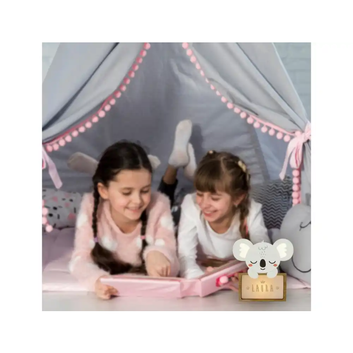 Wondee Lámpara Infantil Personalizable Little Koala Oso Perezoso Madera Sostenible Luz Nocturna Quit Miedos Regalo Bebé 3