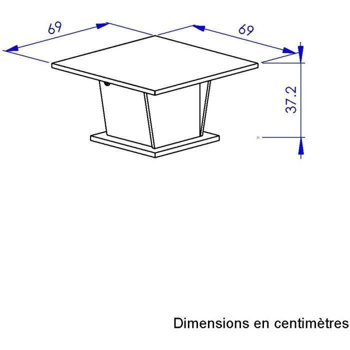 Mesa de centro ATOS Bar - Cuadrada - Roble Helvezia / Blanco - 69 x 69 x 38 cm 2 Mesa de centro ATOS Bar - Cuadrada - Roble Helvezia / Blanco - 69 x 69 x 38 cm 2