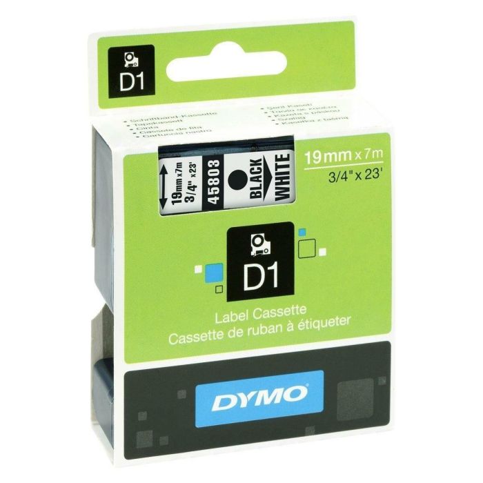 Cinta Laminada para Rotuladoras Dymo D1 45803 LabelManager™ Blanco Negro (5 Unidades) 2 Cinta Laminada para Rotuladoras Dymo D1 45803 LabelManager™ Blanco Negro (5 Unidades) 2