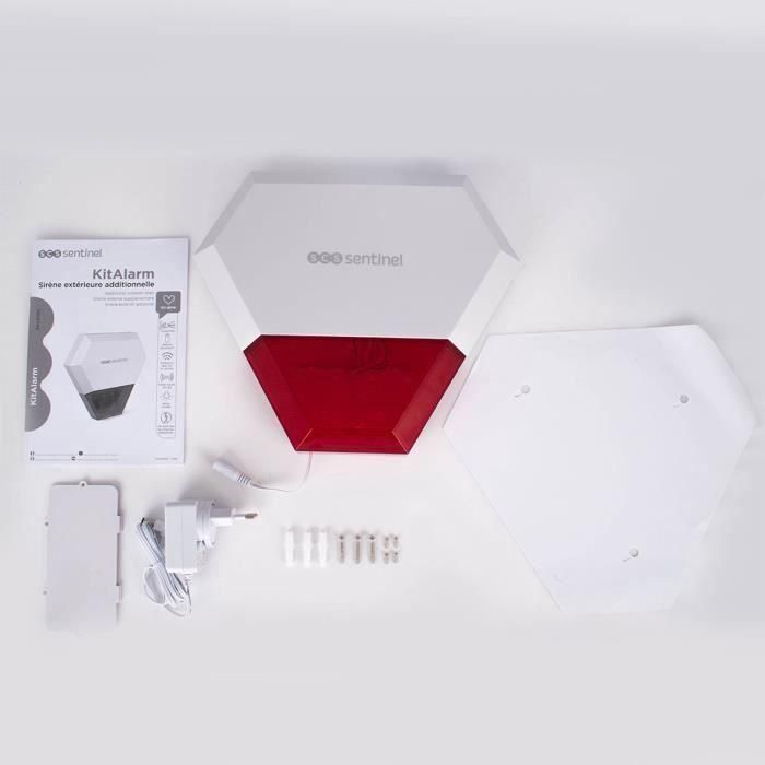 SCS Sentinel SCS3701085205768 Sirena de Alarma Exterior Cableada Adicional KitAlarm, Alerta Sonora y Luminosa, Alcance 80m 4