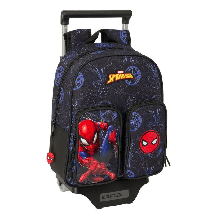 Mochila Escolar con Ruedas Spider-Man Attack Negro 27 x 33 x 10 cm