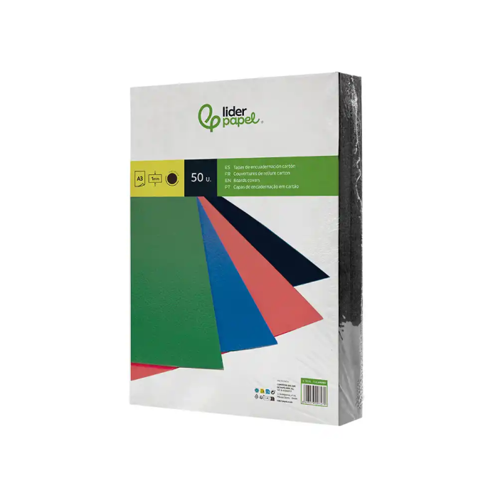 Liderpapel Tapa Encuadernacion Carton A3 Negra 1mm Paquete 50 Unidades 2 Liderpapel Tapa Encuadernacion Carton A3 Negra 1mm Paquete 50 Unidades 2