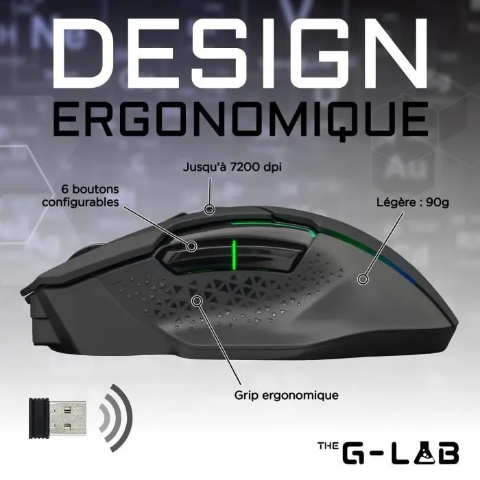The G-Lab Ratón de Juego Inalámbrico RGB, 7200 DPI, Negro - THE3760162066852 2 The G-Lab Ratón de Juego Inalámbrico RGB, 7200 DPI, Negro - THE3760162066852 2