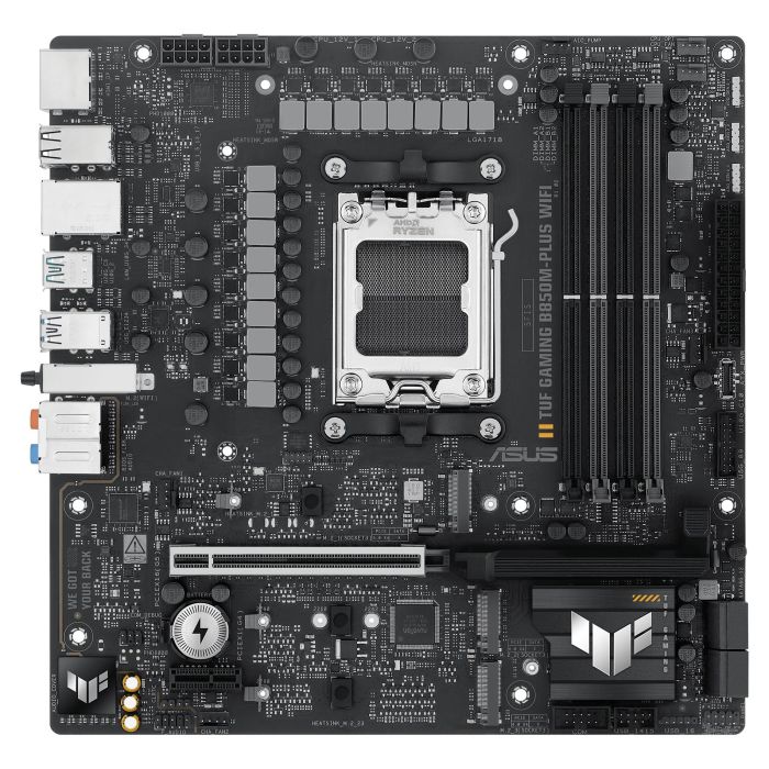 Asus TUF GAMING B850M-PLUS WiFi Placa Base AMD B850 Socket AM5 Micro ATX Wi-Fi 6E Bluetooth 5.3 DDR5 USB 3.2 Gen 2x2 RAID 90MB1IY0-M0EAY0
